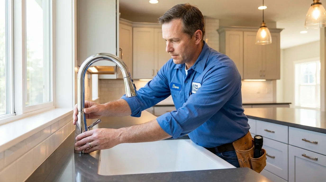 Kitchen faucet installation by Johns Plumbing LLC in Hockessin